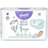 Scutece Happy Soft&Delicate, Nou Nascut, Marimea 1, 42 buc
