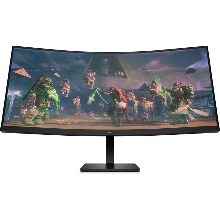 HP OMEN ívelt gaming monitor, 34", 165 Hz, WQHD, HDMI, Audio, DisplayPort, AMD FreeSync™, 3000:1, 1ms, fekete
