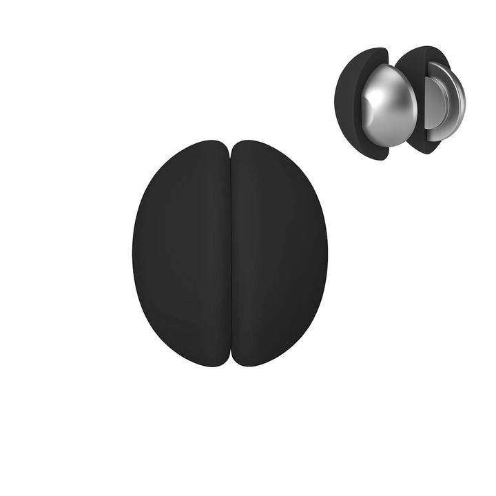 Комплект от 2 тежести за пердета, метални/силиконови, магнитни, черни