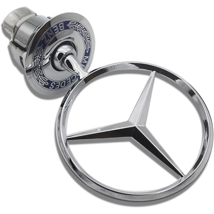 Emblema pentru capota pentru Benz, MWAOWM, Aliaj aluminiu, Argintiu