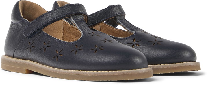Camper, Balerini cu velcro si decupaje Savina 703, Negru, 33 EU