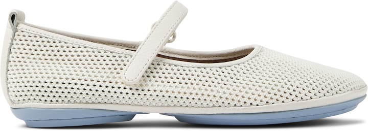 Balerini Mary Jane cu perforatii Right Nina 8737, Alb de la Camper, Alb