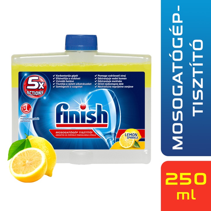 Finish mosogatógép tisztító, Citrom, 250 ml