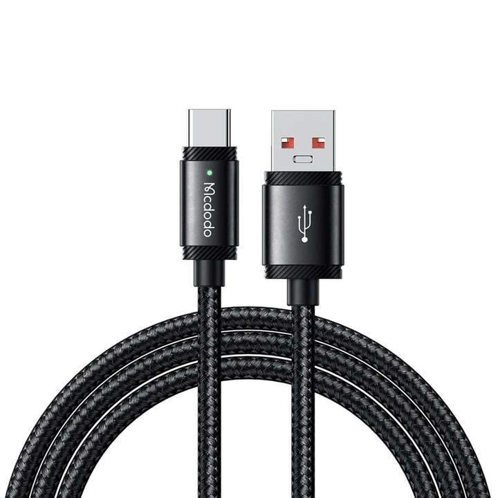 Kábel Mcdodo Type-C – Type-C SpeedCharge sorozat, gyorstöltés, LED, 120 W, 1,5 m fekete
