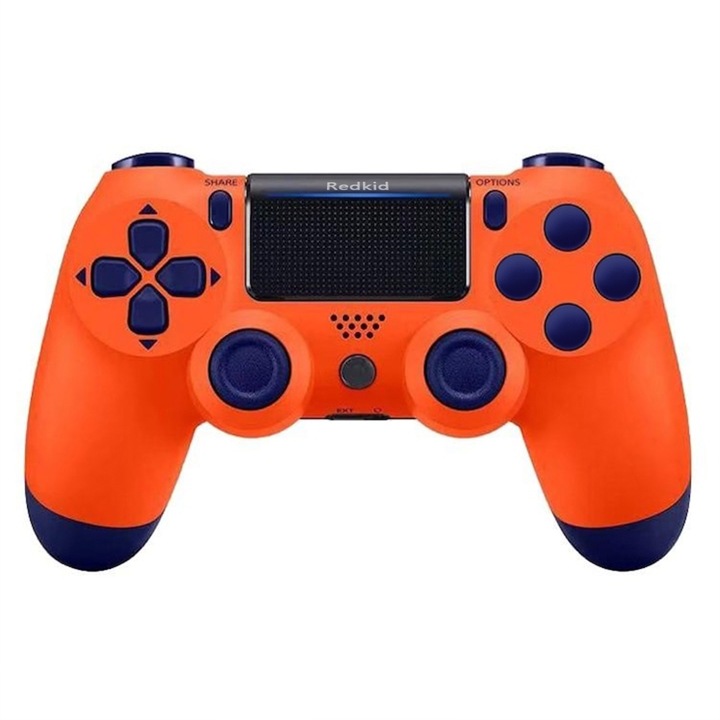 Controler de joc fara fir PS4, Bluetooth, Dual Shock, Gamepad Wireless pentru PC, PS4, Nintendo Switch, Portocaliu