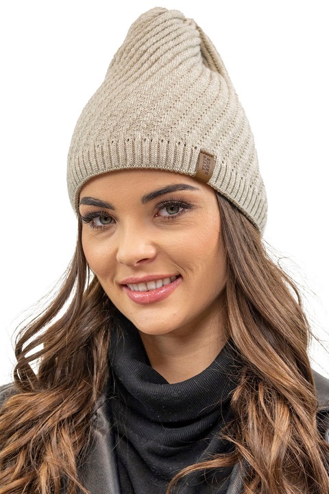 Női téli sapka, Vivisence, 7017, Bézs, egy méret