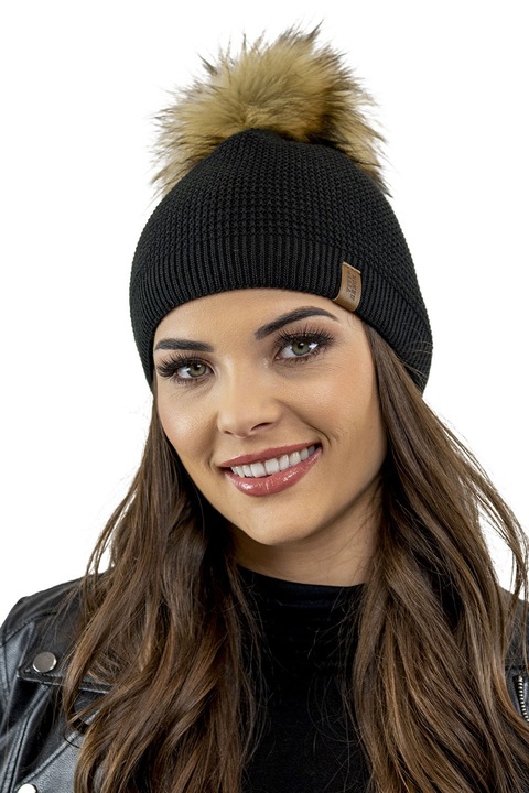 Női téli sapka, Vivisence, 7041, Fekete, egy méret