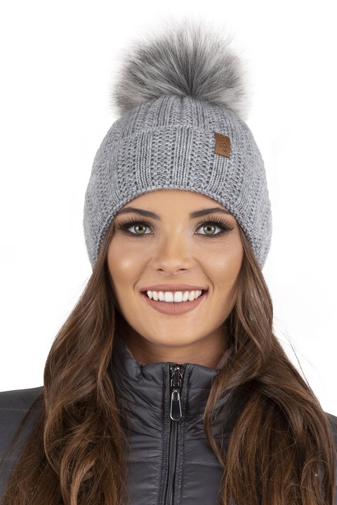 Női téli sapka, Vivisence, 7019, Világosszürke, egy méret