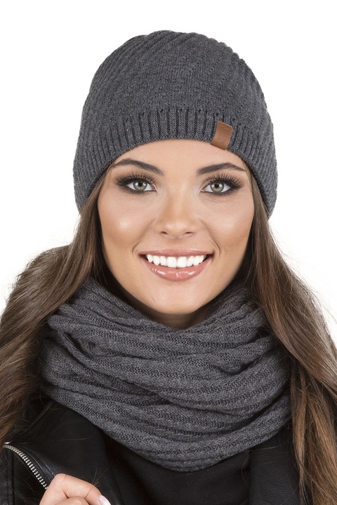 Női téli sapka, Vivisence, 7017, Sötétszürke, egy méret