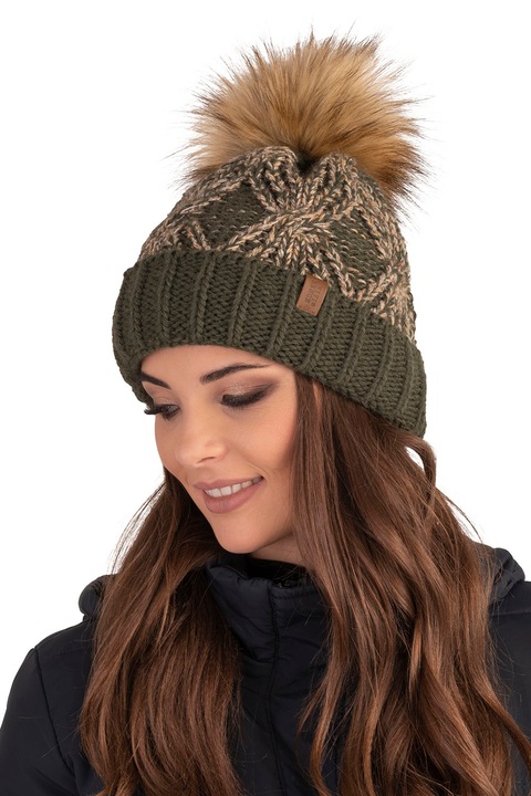 Caciula dama, de iarna, Vivisence, 7029, Verde, marime unica