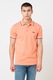 BOSS, Tricou polo regular fit din bumbac pique cu margini contrastante Paddy, Alb/Negru/Coral