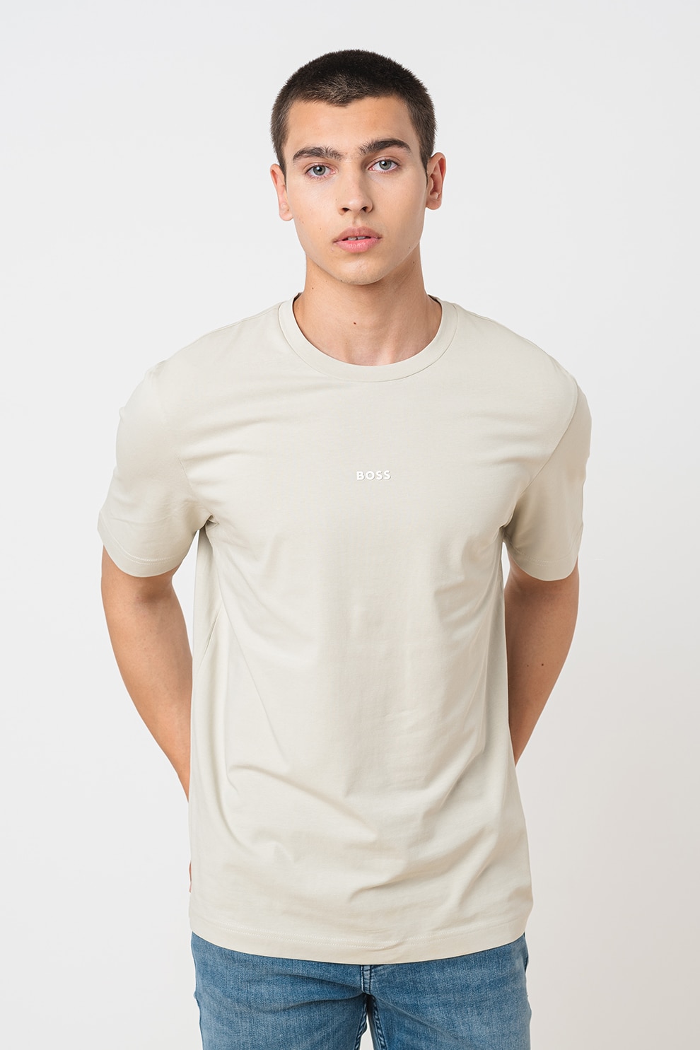 BOSS, Tricou relaxed fit Chup, Maro nisip, 3XL