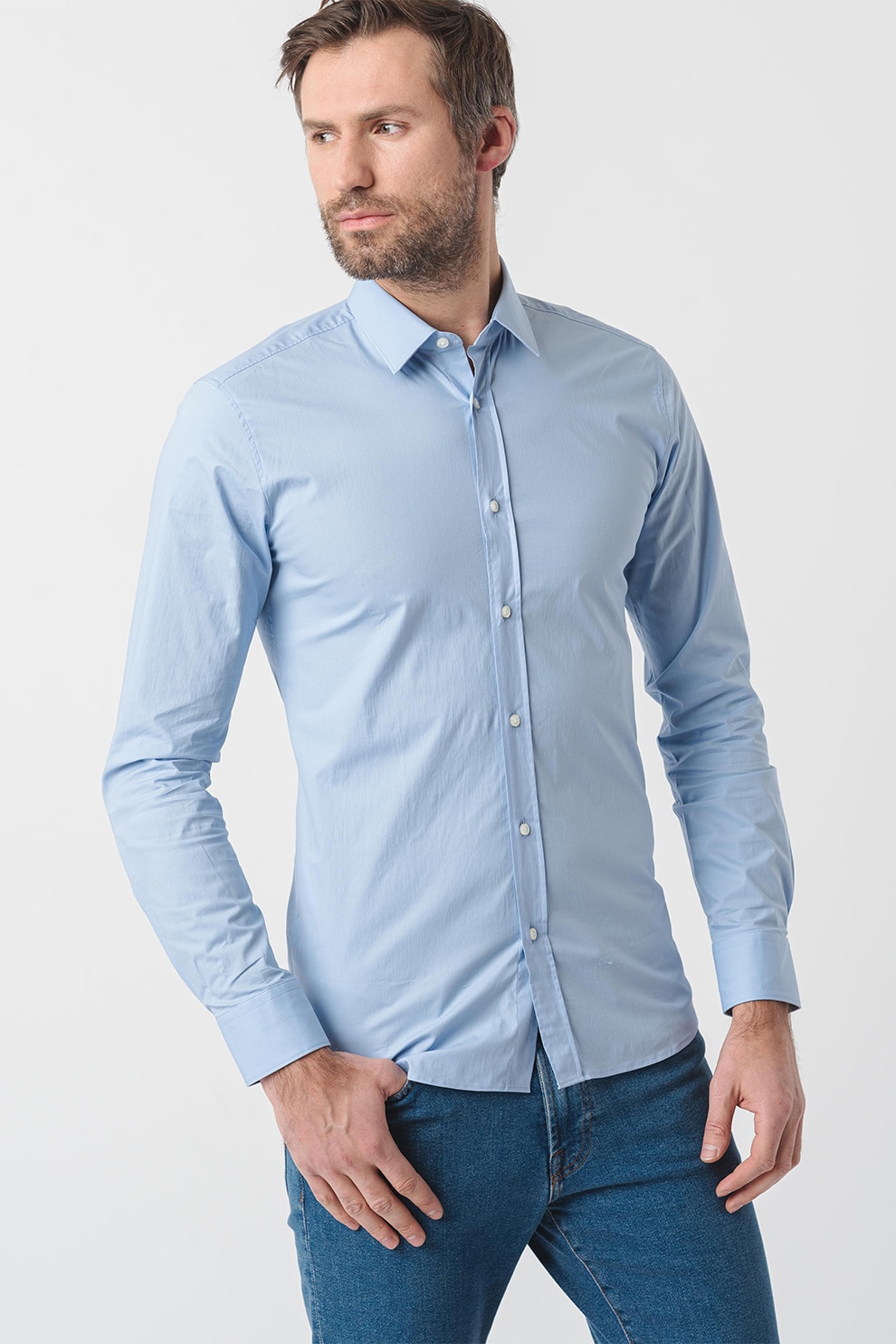 HUGO, Camasa extra slim fit Elisha, Albastru lavanda, 39