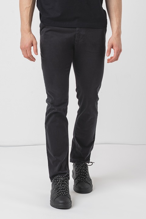 BOSS, Pantaloni chino slim-fit, Negru