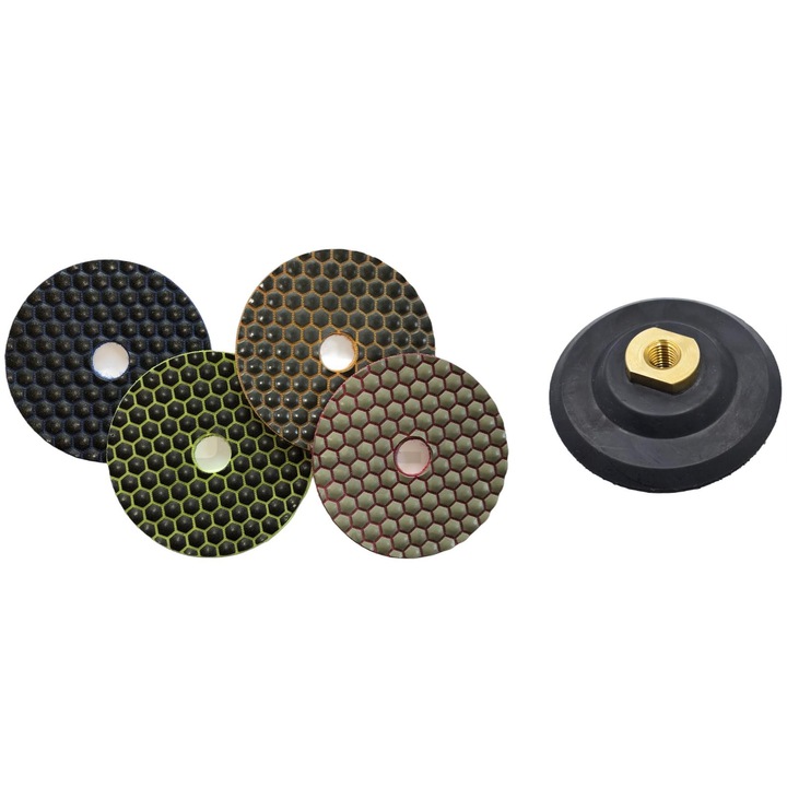 Set 5 discuri diamant, Slefuit uscat, Multicolor