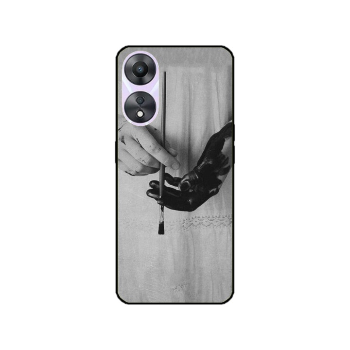 Husa personalizata HQPrint si Folie de Silicon pentru Huawei P50 Pro, model Black Paint, multicolor, S1D1M0336