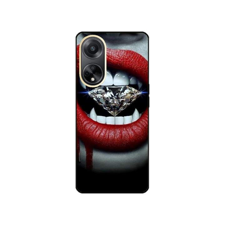 Персонализиран калъф за плуване и силиконово фолио за OPPO Reno8 T, модел Diamond Vampire, многоцветен, S1D1M0370