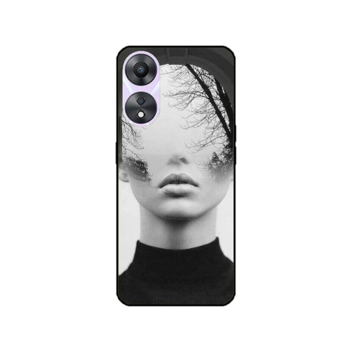 Husa personalizata HQPrint si Folie de Silicon pentru Huawei P50 Pro, model Abstract Lady, multicolor, S1D1M0066