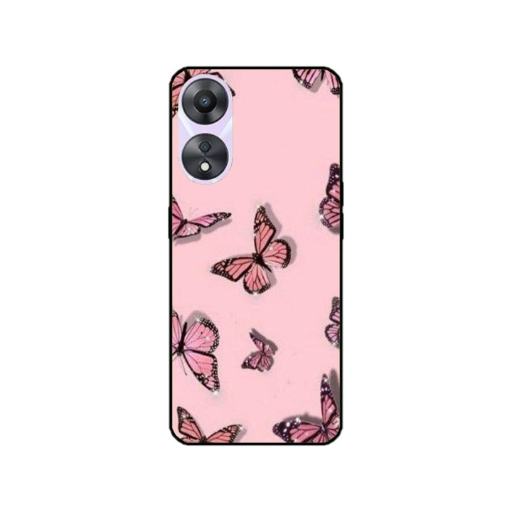 Персонализиран калъф за плуване и силиконово фолио за OPPO A78, модел Butterfly #7, многоцветен, S1D1M0076