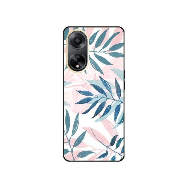 Персонализиран калъф HQPrint и силиконово фолио за OPPO Reno8 T, Leaf Design модел #1, многоцветен, S1D1M0044