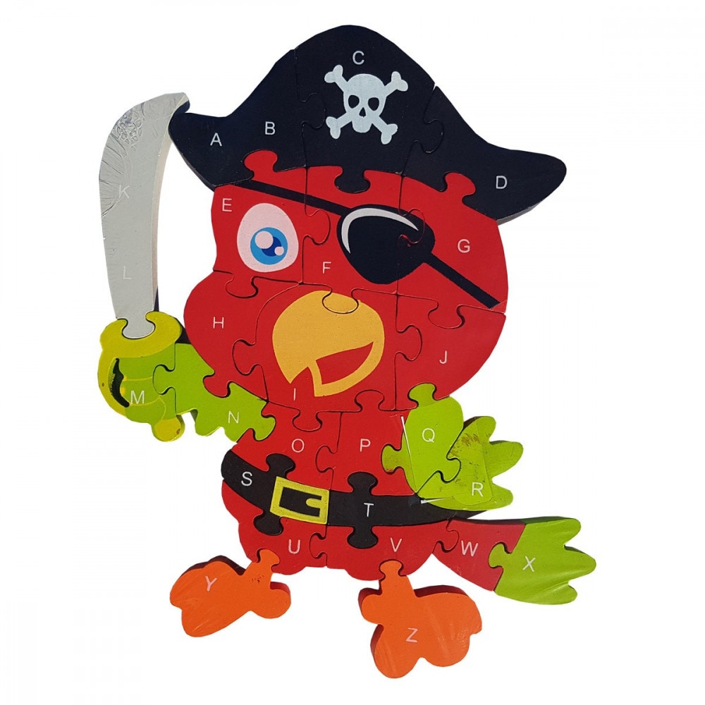 Puzzle PAPAGAL PIRAT, din lemn