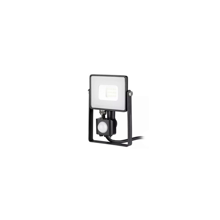 Proiector led cu senzor de miscare, 10W, 4000K, IP65, 800 lm, Negru, 178 x 133 x 47 mm