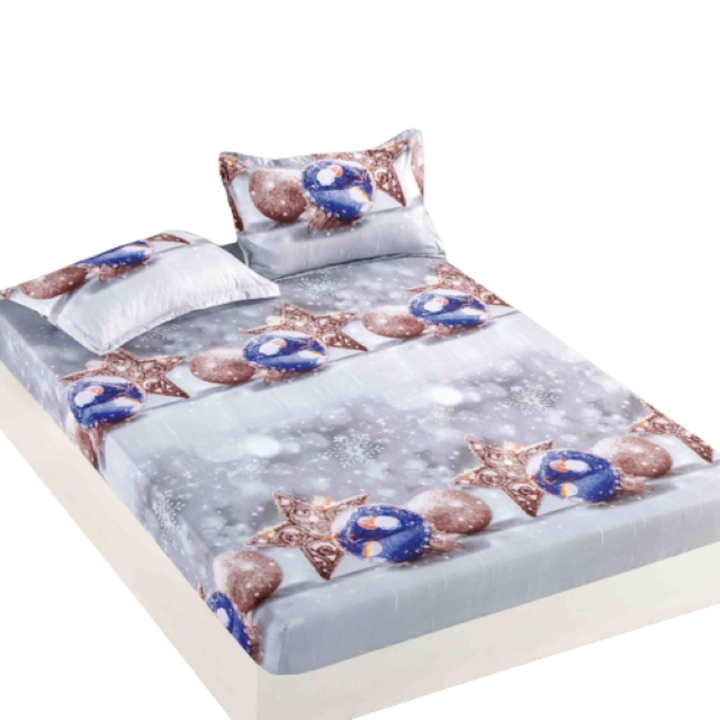 Спално бельо с 2 калъфки, Jojo Home, Finet, 2 лица, 3 части, Елхови орнаменти, 180x200см, Многоцветни