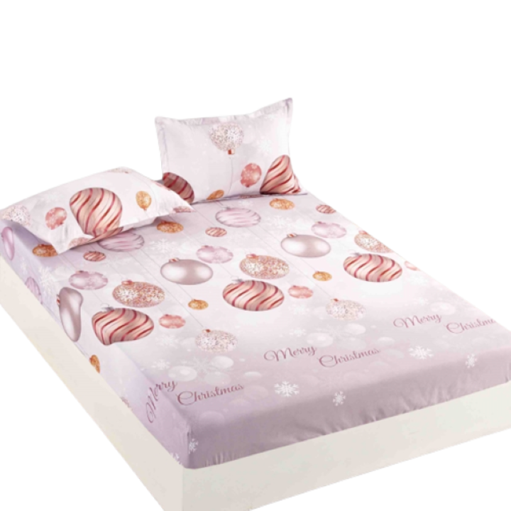 Калъфка за легло и 2 калъфки, Jojo Home, Finet, 2 лица, 3 части, Розови глобуси, 160x200см, Многоцветни