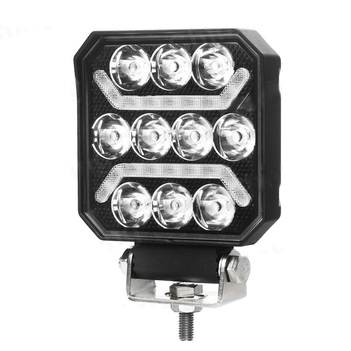 Led lampa, lumina alba pentru camioane tractor, roll bar, ATV, jeep, utilaje agricole, 101 x 101 x 37 mm, 15W