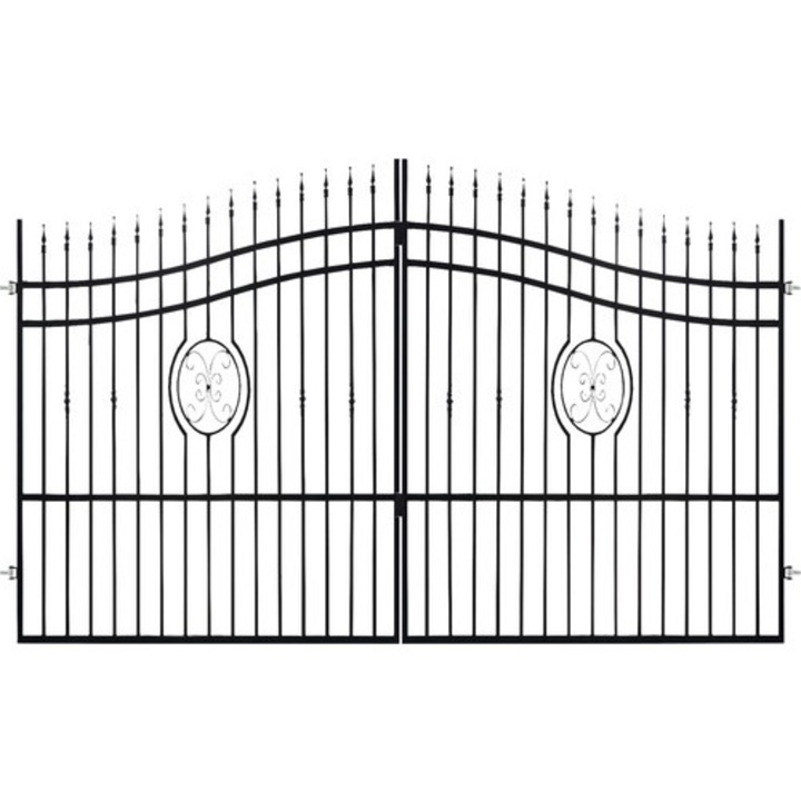 Poarta Metalica Dubla Polbram Nedeia 180-200x400 Cm Negru