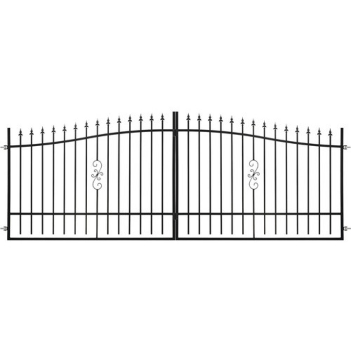 Poarta Metalica Dubla Polbram Bora 130-150x400 Cm Negru