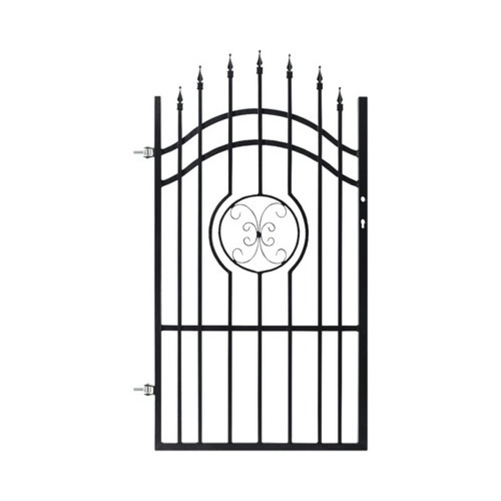 Poarta Pietonala Polbram Nedeia Otel Galvanizat 180-200x90 Cm Deschidere Stanga Negru