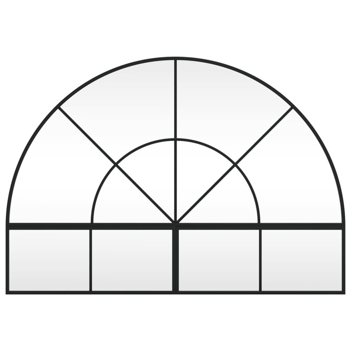 Fekete ívelt vas fali tükör 100x70 cm (3200610)