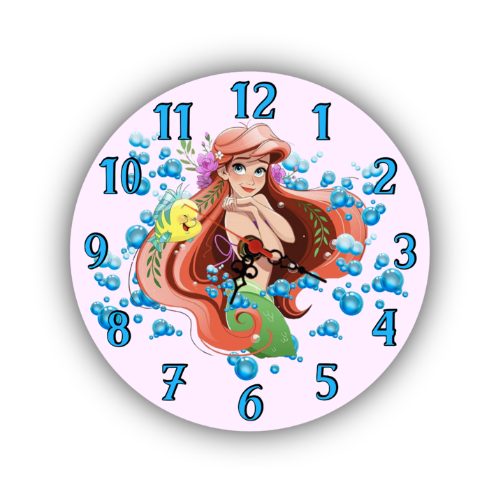 Ceas perete Mica Sirena, Bloom Atelier, Diametru 27 cm
