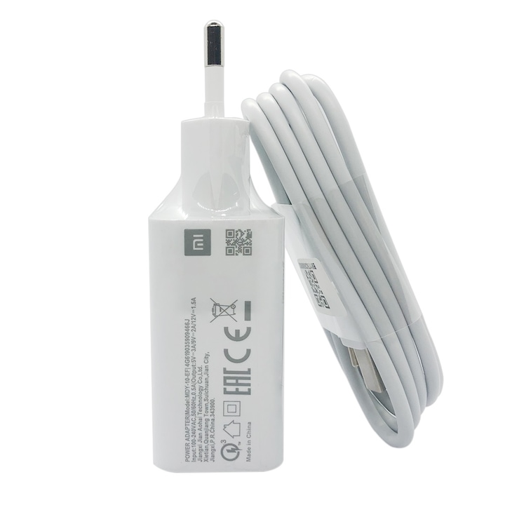 Зарядно 18W Xiaomi MDY-10-EF QC 3.0 кабел Тип C 1M Бяло