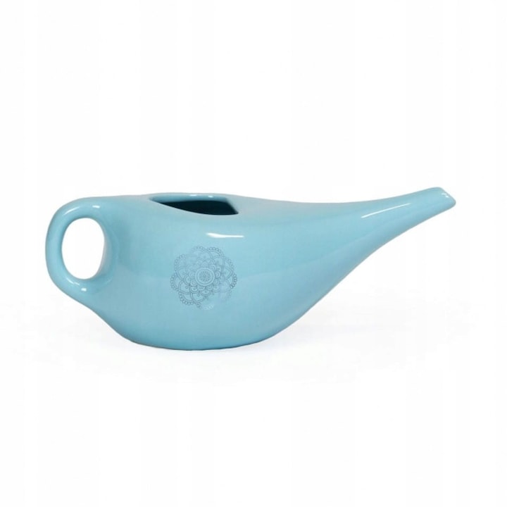 Ulcior ceramic pentru clatirea sinusurilor, Bodhi Yoga, Neti, albastru