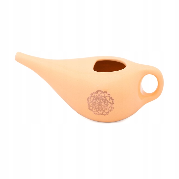 Ulcior ceramic pentru clatirea sinusurilor, Bodhi Yoga, Jala Neti, portocaliu