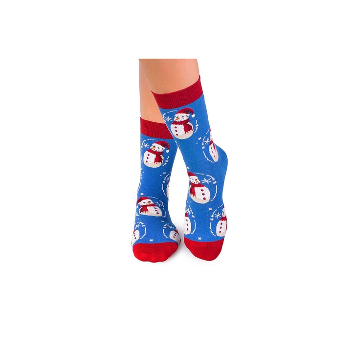 Детски коледни памучни чорапи Color Cotton Snowman Olaf, 27-30 EU, Blue
