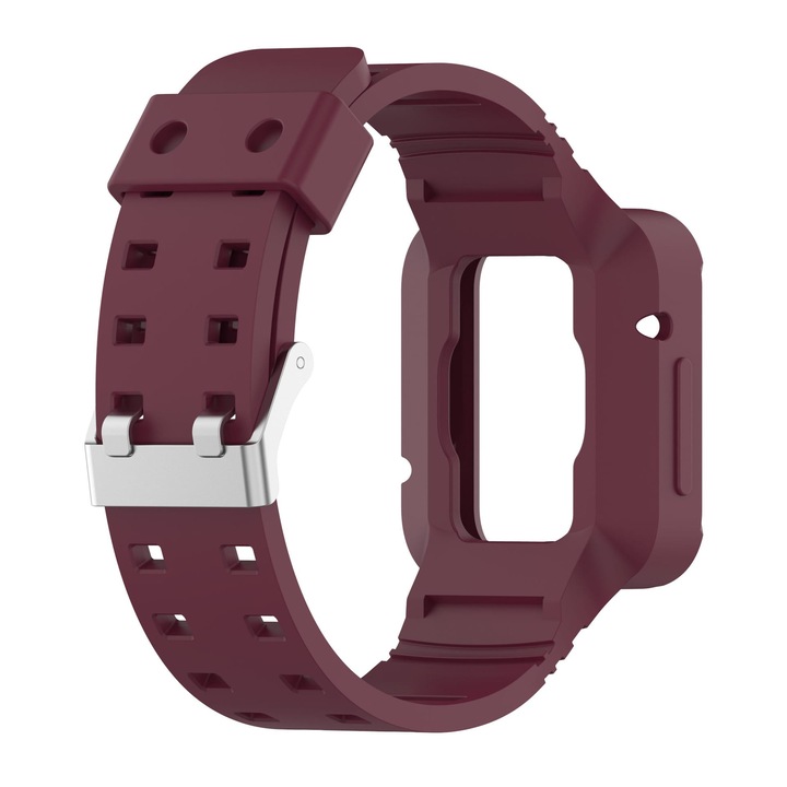Curea cu protectie smartwatch din silicon compatibila cu Redmi Watch Lite 1 si Redmi Watch Lite 2, Bordo