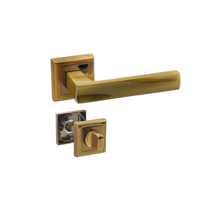 Maner usa interior, LIMPO, rozeta WC/Baie, Auriu