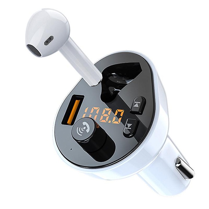 3в1 FM модулатор с Bluetooth 5.0 слушалки, G57 Vichema Tech®, безжична Hands-Free, 10 m покритие, QC3.0 бързо зарядно, USB Type-C порт, MP3 плейър, LED дисплей, функция за зарядно за кола, яснота на звука