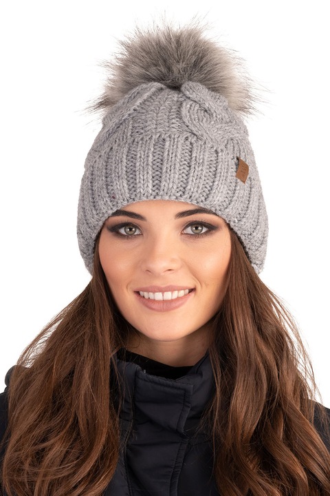 Női téli sapka, Vivisence, 7014, Világosszürke, egy méret