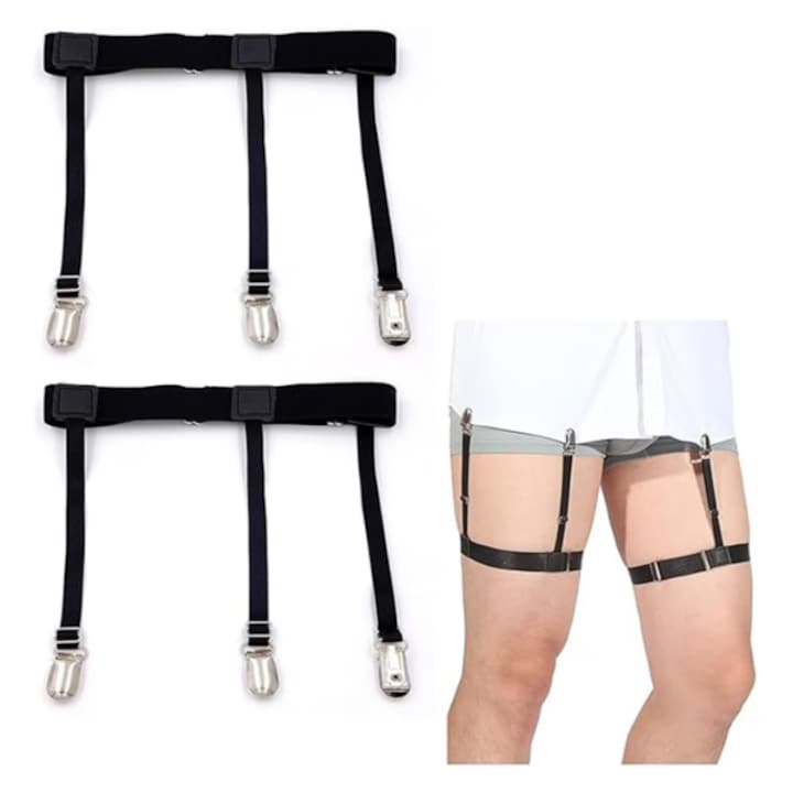 Bretele barbati, cu 9 inchizatori metalice, 6x1 cm