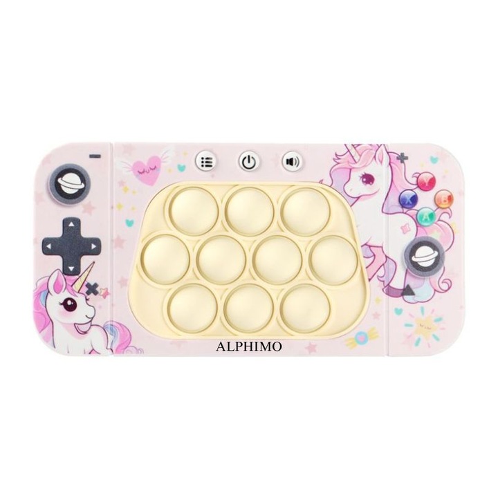 ALPHIMO elektronikus Pop It játék, Unicorns, rózsaszín, interaktív konzol
