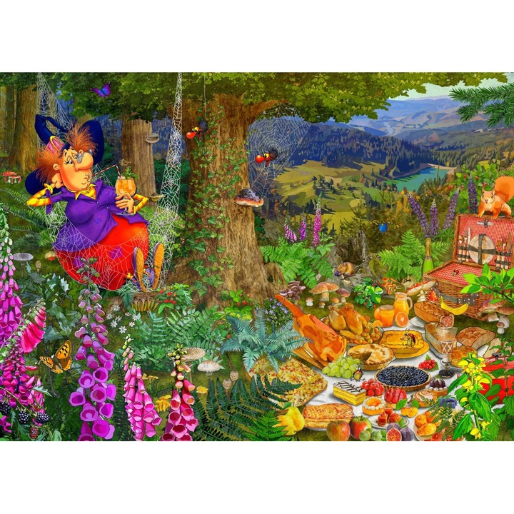 Puzzle 1500 piese Bluebird - The Witch Picnic, Francois Ruyer