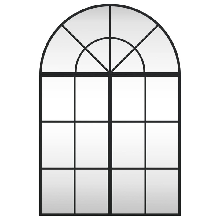 Fekete ívelt vas fali tükör 60x90 cm (3200605)