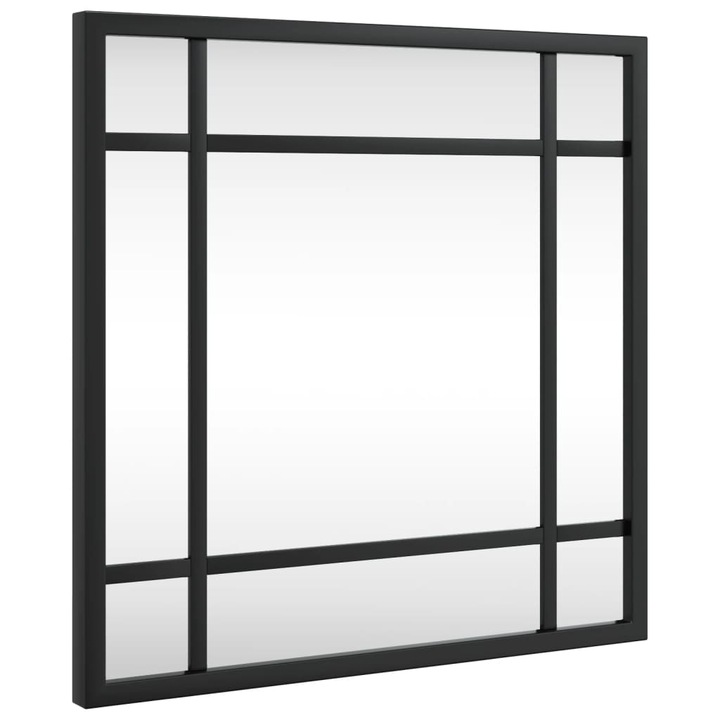 Стенно огледало vidaXL, черно, 30x30 см, квадратно, желязо, 1.25 Kg