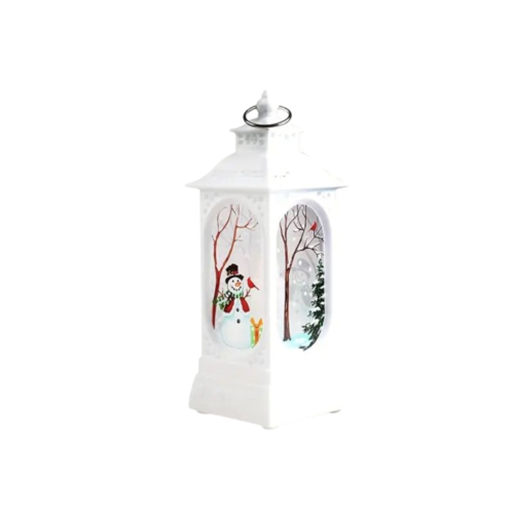 Lampa decorativa om de zapada, alb, 13x5 cm