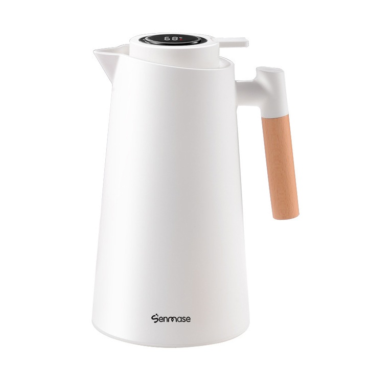 Fierbator izolat 1000 ml, Senmase®, proces de blocare a temperaturii in 4 straturi, 24,7x13,6 cm, alb