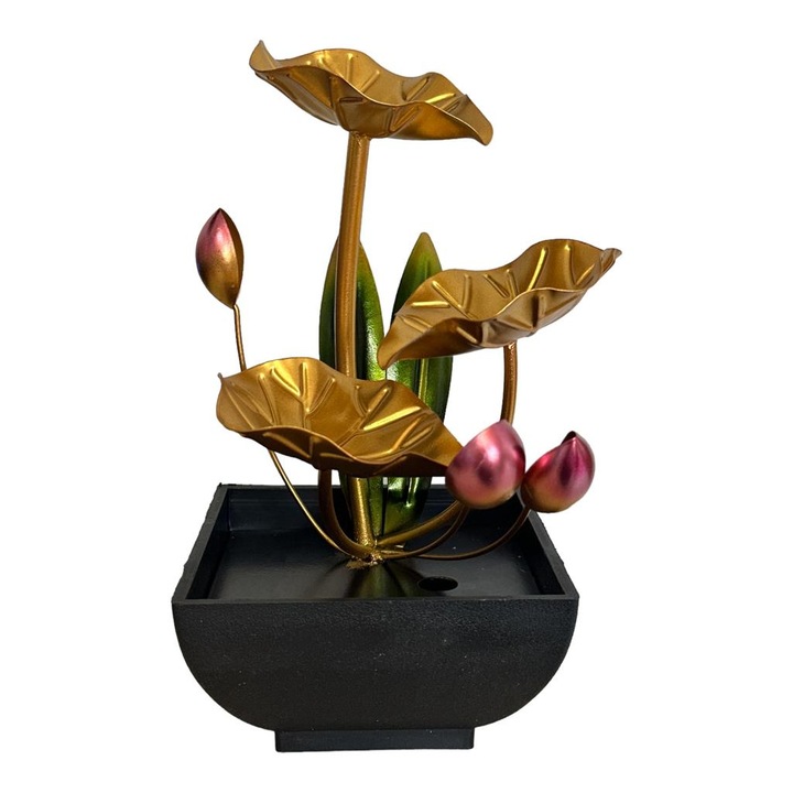 Fantana electrica cu flori, auriu, 20 cm, LX001